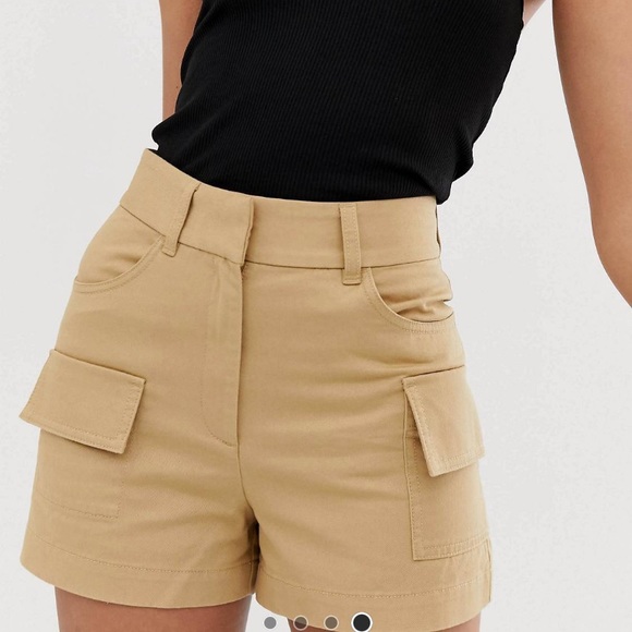 MONKI utility shorts in khaki - Picture 4 of 5